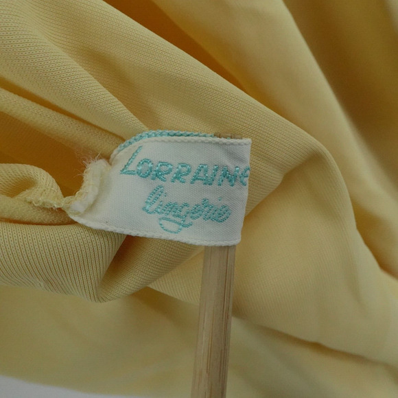 Vintage Lorraine Night Gown Butter Yellow Lingerie Cottagecore Coquette Medium - Picture 3 of 11